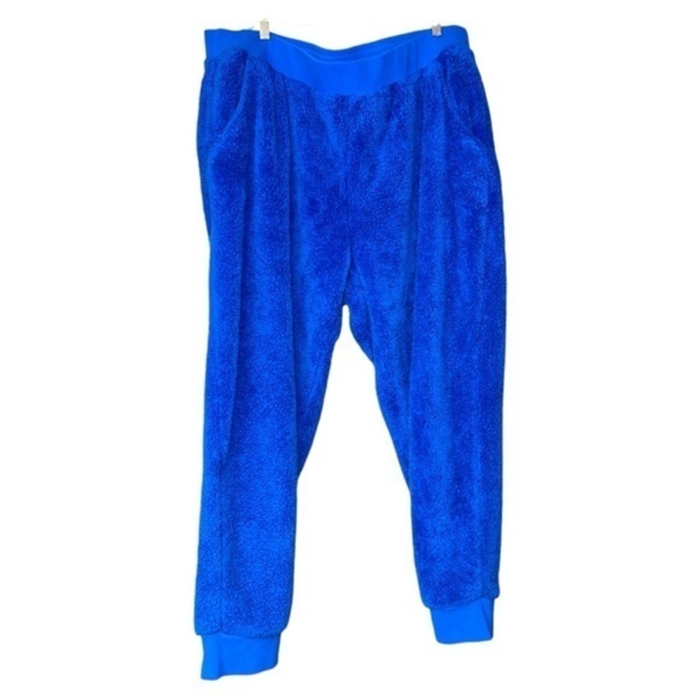 Denim&Co Active Womens Plus Sherpa Ankle Joggers Lounge Pants 2X Blue Comfy